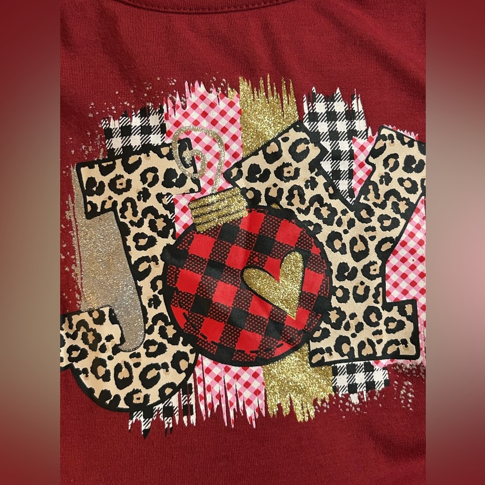 Burgundy "Joy" Leopard Ruffle Outfit /size Small / Retails $40 - Picture 6 of 6